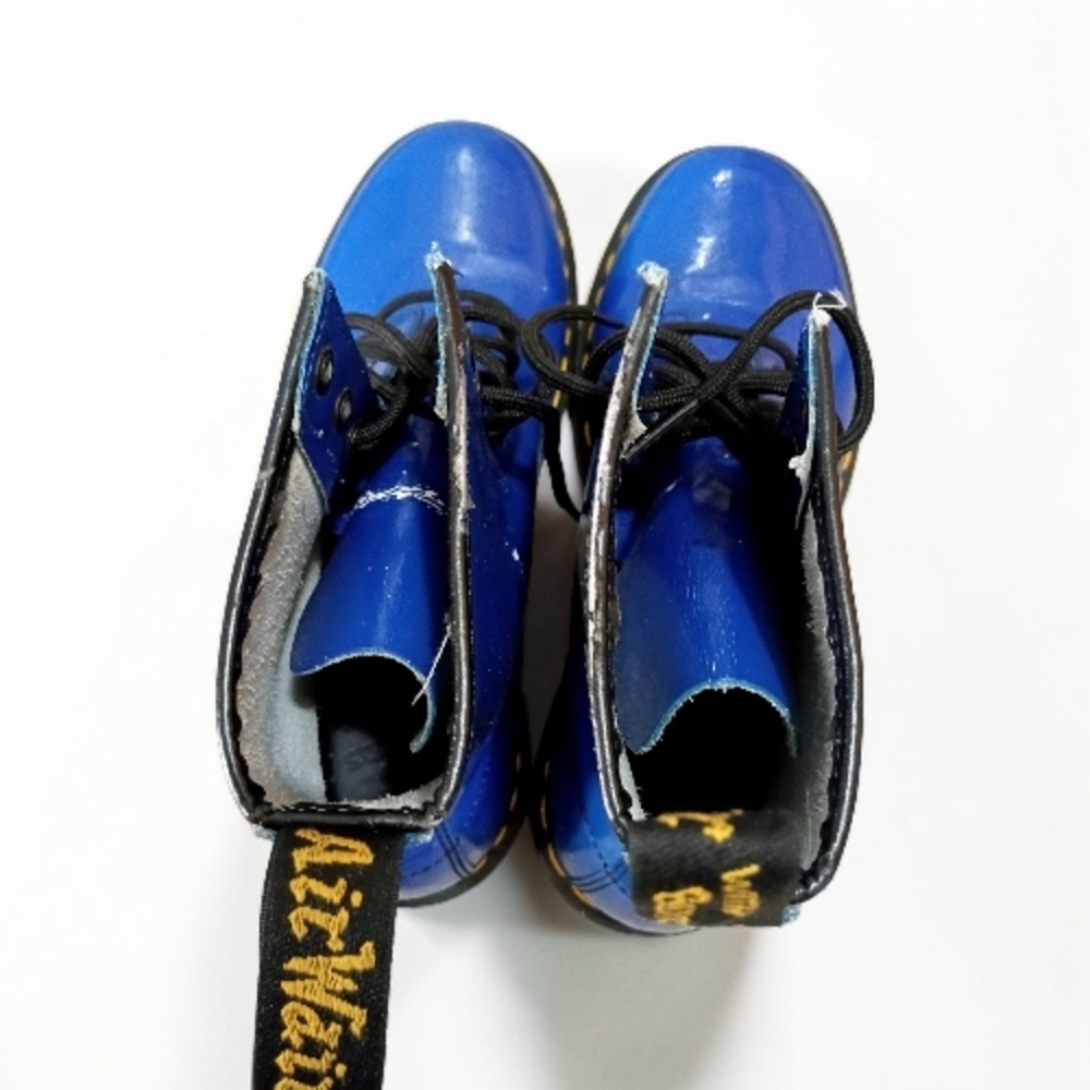 Dr. Martens Blue Leather 8-Eye Lace-Up Combat Boots - Picture 5 of 7